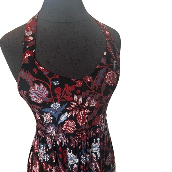 Soma Paisley Floral Maxi Dress Navy Rust Small - Picture 2 of 11